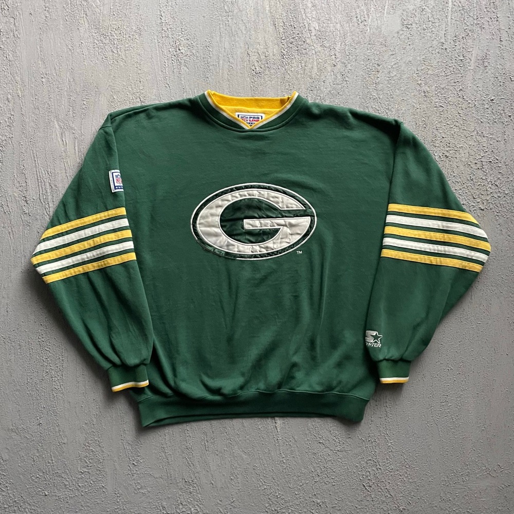 Vintage Green Bay Packers NFL Sweatshirt Men XL Green 90s Starter